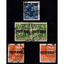 Postfærge - Danmark - Lot med forskellige stemplede mærker.